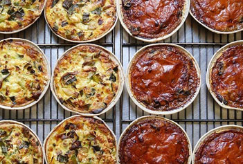 quiches sortant du four